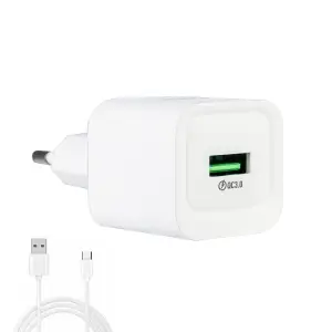 Сетевое зарядное устройство с кабелем USB на Type-C Q.C3.0 C145A HOCO белое