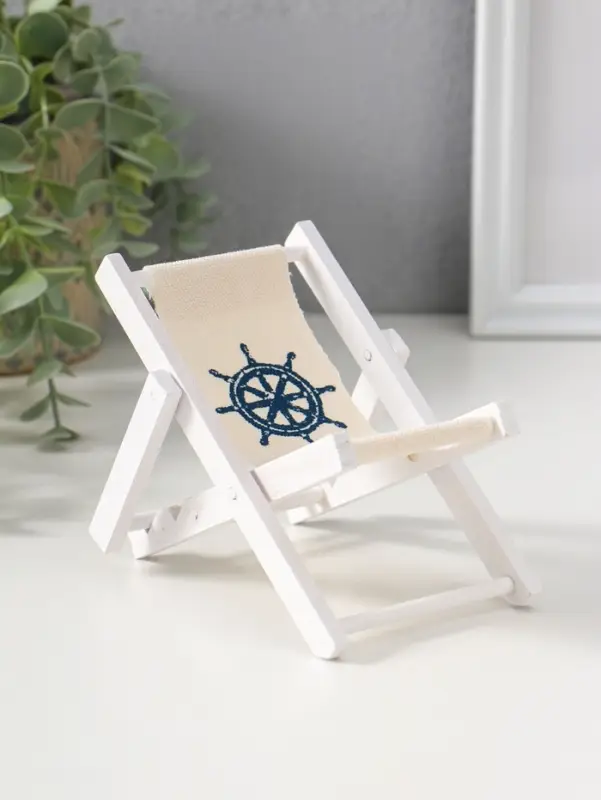 Сувенир дерево "Стул пляжный со штурвалом" 9х1х15,5 см