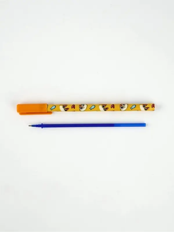 Ручка пиши-стирай, синяя паста, гелевая, 0.5 мм с колпачком &laquo;Кот&raquo;