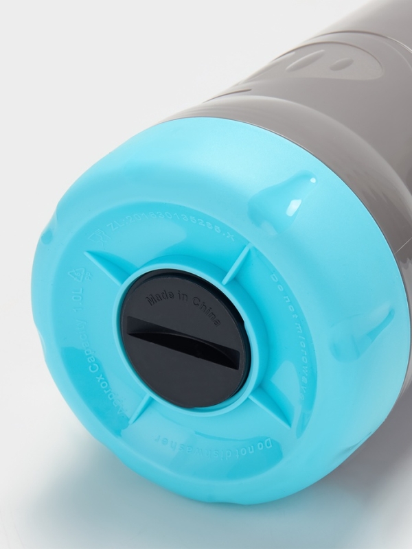 Термос 1 л, со стеклянной колбой, 11х31см, голубой