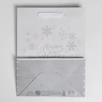 Пакет подарочный новогодний крафтовый Happy new year!, MS 18 х 23 х 10 см Пакет подарочный новогодний крафтовый Happy new year!, MS 18 х 23 х 10 см