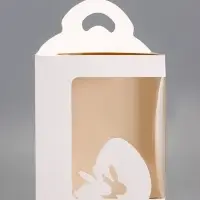 Коробка для десерта, упаковка кондитерская, белая, 18&times;18&times;23 см