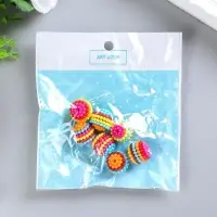 Бусины для творчества пластик «Ребристые полосатые», набор 15 г d=2 см Бусины для творчества пластик «Ребристые полосатые», набор 15 г d=2 см