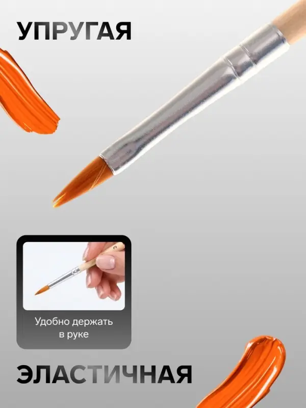 Кисть для рисования, нейлон, № 3, плоская, деревянная ручка, международный размер