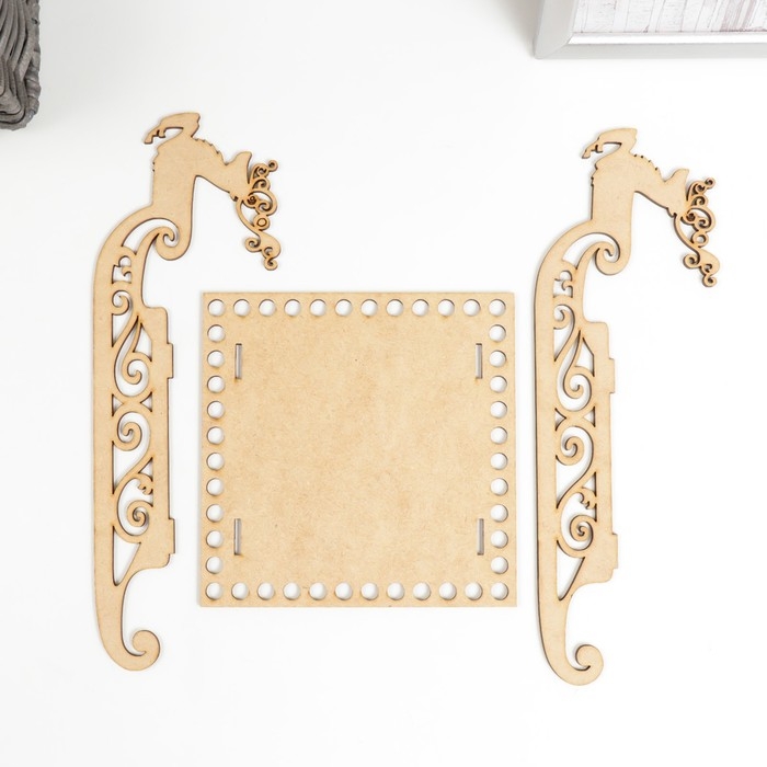 Заготовка для вязания Заготовка для вязания "Сани. Вид 1" набор 3 детали, донышко 15х15 см