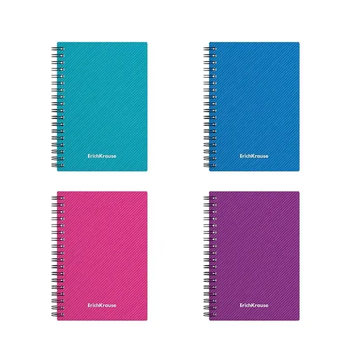 Тетрадь на спирали ErichKrause. Glance Vivid А6, 80 листов, в клетку, пластиковая обложка, блок офсет, МИКС