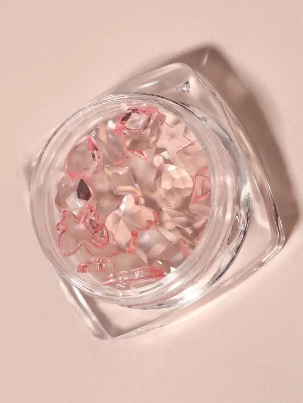 Фигурки для декора, объёмные, розовые, полупрозрачные