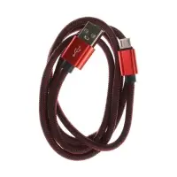 Кабель MicroUSB - USB, 2.1 А, оплётка нейлон, 1 метр, красный