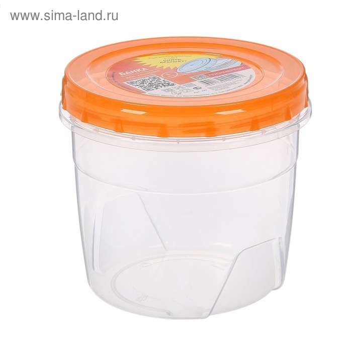 Банка для хранения продуктов, пластиковая, 1 л, прозрачная, крышка МИКС Банка для хранения продуктов, пластиковая, 1 л, прозрачная, крышка МИКС