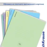 Тетрадь 96 листов в линейку, ErichKrause &laquo;Классика&raquo;, обложка мелованный картон, блок офсет 100% белизна, МИКС