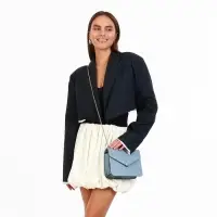 Сумка женская мессенджер на магните, 20&times;6&times;13 см, голубая