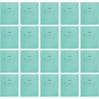 Тетрадь в зеленом офсете  12л, линия  уп. по 20 шт./запайка,100% белизна