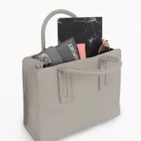 Сумка женская тоут TEXTURA на молнии, 29&times;10&times;25 см, однотонная, серая