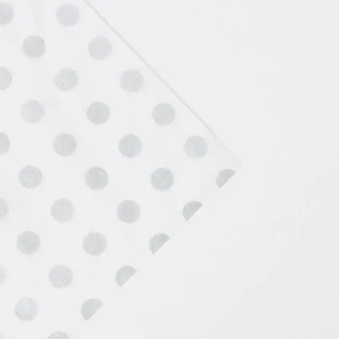Бумага упаковочная тишью «Горох, серебро», 50 х 70 см Бумага упаковочная тишью «Горох, серебро», 50 х 70 см