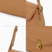 Сумка женская мессенджер TEXTURA на клапане, 23&times;6&times;13 см, тёмно-бежевая