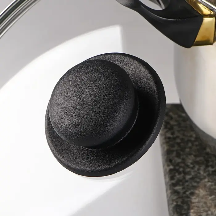 Крышка для сковороды и кастрюли Доляна, d=26 см, нержавеющий обод, пластиковая ручка, стекло, прозрачная