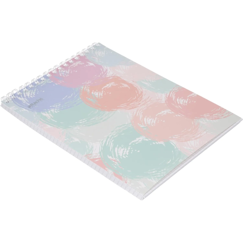 Блокнот А5,80л,кл,греб.верх,обл.мат.лам. Attache Selection Pastel Круги
