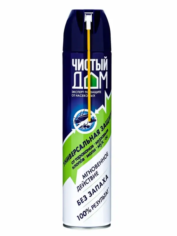 Аэрозоль от насекомых &laquo;Чистый дом&raquo; супер Универсальный, двойное распыление 600 мл