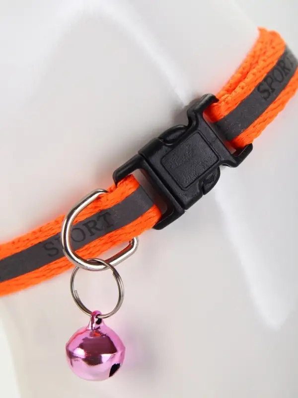 Ошейник Ошейник "Спорт" со светоотражающей полосой, 31 х 1 см, оранжевый