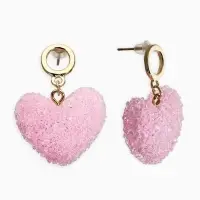 Серьги &laquo;Сердце сахарное&raquo;, розовые в золоте