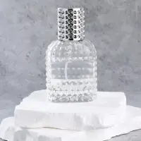 Флакон для парфюма, с распылителем, стеклянный, 30 мл, прозрачный, серебристый