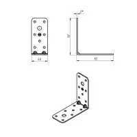 Уголок крепёжный 92 х 92 х 40 х 2 мм Уголок крепёжный 92 х 92 х 40 х 2 мм