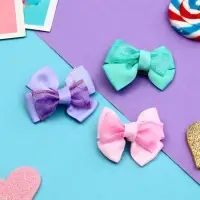 Зажим для волос "Бантик" гипюр, 6 см