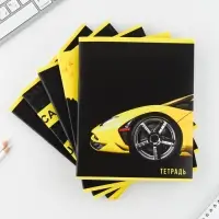 Тетрадь в клетку, 48 л., А5, на скрепке, блок №2, Yellow, МИКС Тетрадь в клетку, 48 л., А5, на скрепке, блок №2, Yellow, МИКС