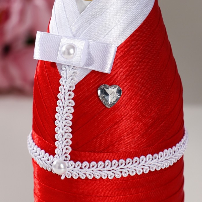 Украшение для шампанского Украшение для шампанского "Кармен", красно-белое