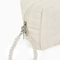 Косметичка дор Цветок 17*6*9, отд на молнии, молочный