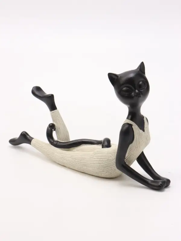 Сувенир полистоун &laquo;Кошка в комбинезоне&raquo;, 22&times;4.5&times;13 см, песочно-чёрный