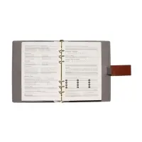 Органайзер на кольцах, А5, с хлястиком, 80л, линия, к/зам, Коричневый
