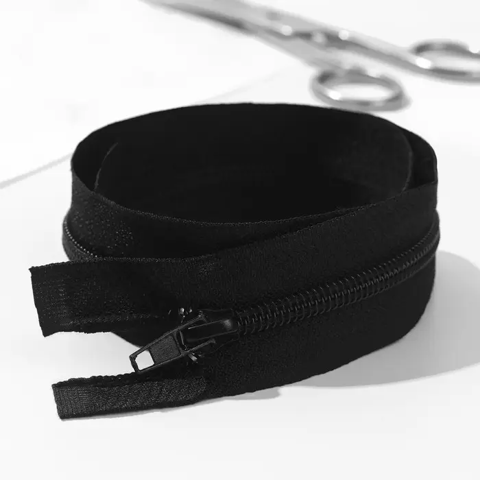 Молния «Спираль», №5, разъёмная, замок автомат, 50 см, чёрная