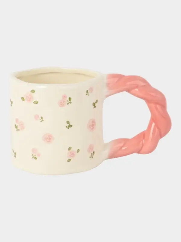 Кружка &laquo;Цветущий сад&raquo;, 15&times;9&times;9 см, 380 мл, керамика, белая, розовая