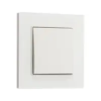 Выключатель проходной TOT Glossy Glass, 10 А, 1 клавиша, скрытый монтаж, стеклянная рамка, белый