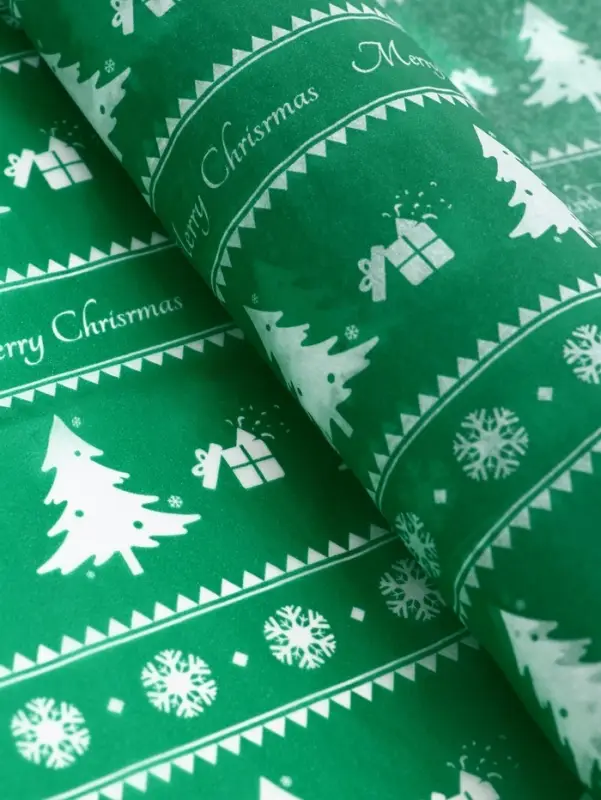 Бумага упаковочная новогодняя тишью «Лес»,50×66 см Бумага упаковочная новогодняя тишью «Лес»,50×66 см