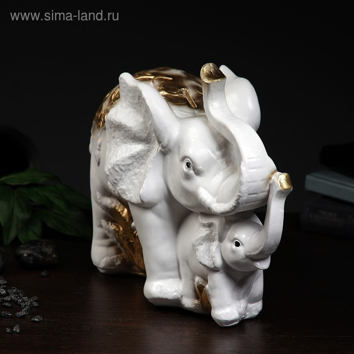 Копилка Копилка "Слон со слонёнком" золотой, 16х33х25см МИКС