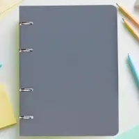 Тетрадь на кольцах Calligrata A5, 80 листов, в клетку, пластиковая обложка, блок офсет, серая