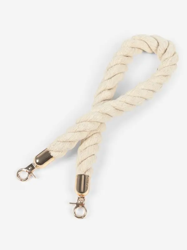 Ручка для сумки, канат, 60&times;1.5 см, с карабинами, цвет кремовый, золотой