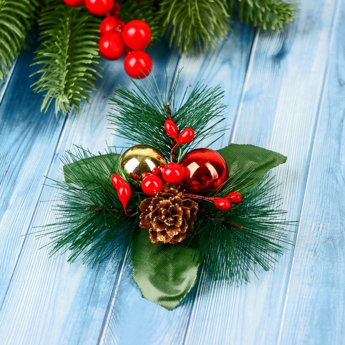 Украшение ёлочное Украшение ёлочное "Зимнее чудо" (набор 2 шт) шарики ягодки, 12х11 см