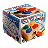 Стучалка квадратная Лесная мастерская &laquo;Божья коровка&raquo; 4 шарика &mdash; 3 см, молоточек