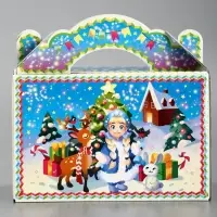 Подарочная новогодняя коробка «Яркий Новый год», Чемоданчик средний 20×12×19 см