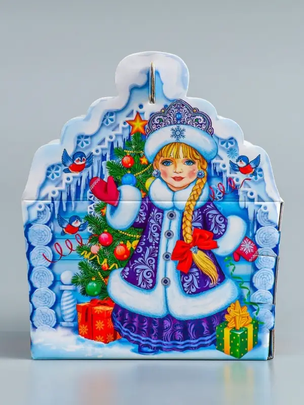 Подарочная коробка новогодняя Подарочная коробка новогодняя "Ледяной домик" 19,3 (233) х 18 х 13 см