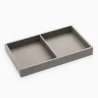 Подставка для украшений QF, 2 места, флок, 21&times;12.5&times;2.5 см, серая