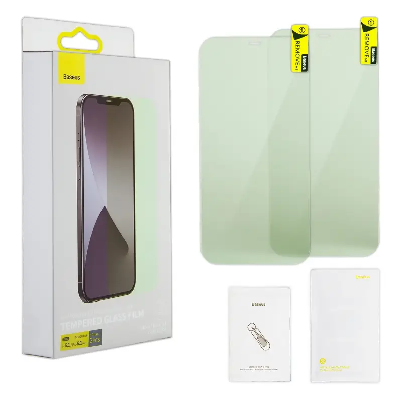 Защитное стекло IPH 12/12 Pro (6.1) Baseus Block Harmful Green Light Glass 0.3mm 2 шт Защитное стекло IPH 12/12 Pro (6.1) Baseus Block Harmful Green Light Glass 0.3mm 2 шт