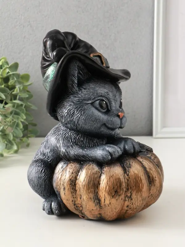 Копилка Копилка "Кот с тыквой" 27х22 см, бронза с серебром