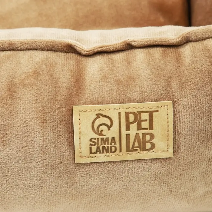Лежанка для кошек и собак велюровая Pet Lab, 55 х 50 х 15 см, бежевая Лежанка для кошек и собак велюровая Pet Lab, 55 х 50 х 15 см, бежевая