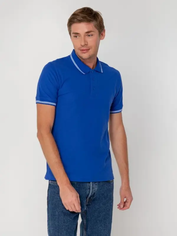 Рубашка поло Virma Stripes, ярко-синяя, размер M Рубашка поло Virma Stripes, ярко-синяя, размер M