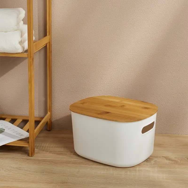 VETTA Корзина для хранения с бамбуковой крышкой "Токио", 27x22,5x15,5см