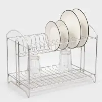 Сушилка для посуды универсальная, разборная, с поддоном, цвет хром 39,5*24*29,5см Сушилка для посуды универсальная, разборная, с поддоном, цвет хром 39,5*24*29,5см